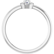 Sterling Silver 1/8 CTW Natural Diamond French-Set Halo-Style Ring