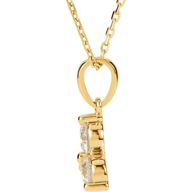 14K Yellow 5/8 CTW Diamond Three-Stone 18" Necklace