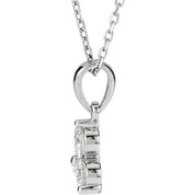 14K White 1/2 CTW Diamond Three-Stone 18" Necklace