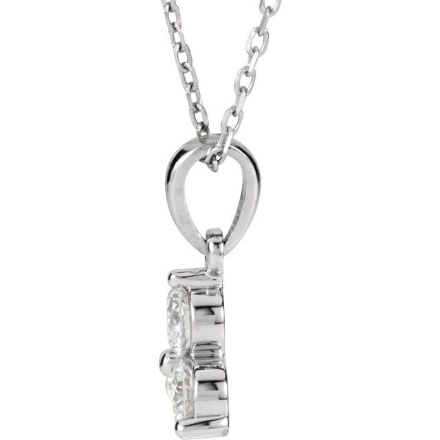 14K White 1/2 CTW Diamond Three-Stone 18" Necklace