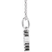 14K White 1/4 CTW Lab-Grown Diamond Initial R 16-18" Necklace