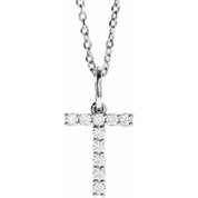 14K White 1/6 CTW Lab-Grown Diamond Initial T 16-18" Necklace