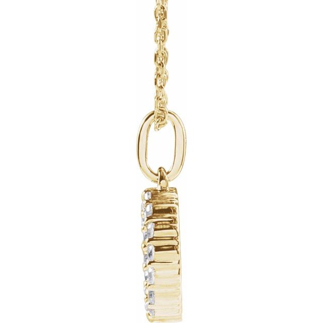 14K Yellow 1/4 CTW Lab-Grown Diamond Initial O 16-18" Necklace