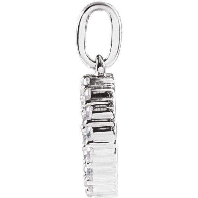 14K White 1/4 CTW Lab-Grown Diamond Initial O Pendant