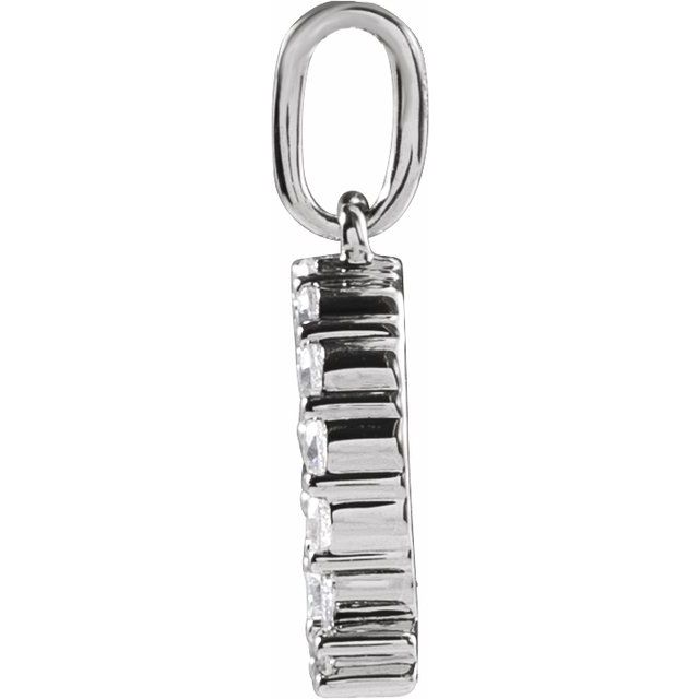 14K White 1/4 CTW Lab-Grown Diamond Initial Q Pendant