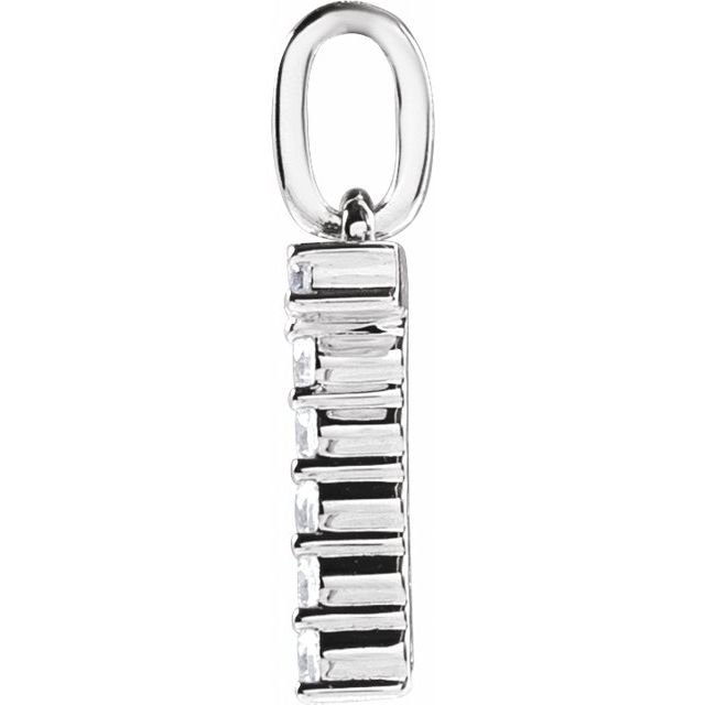 14K White 1/6 CTW Lab-Grown Diamond Initial T Pendant