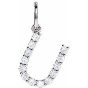 14K White 1/5 CTW Lab-Grown Diamond Initial U Pendant