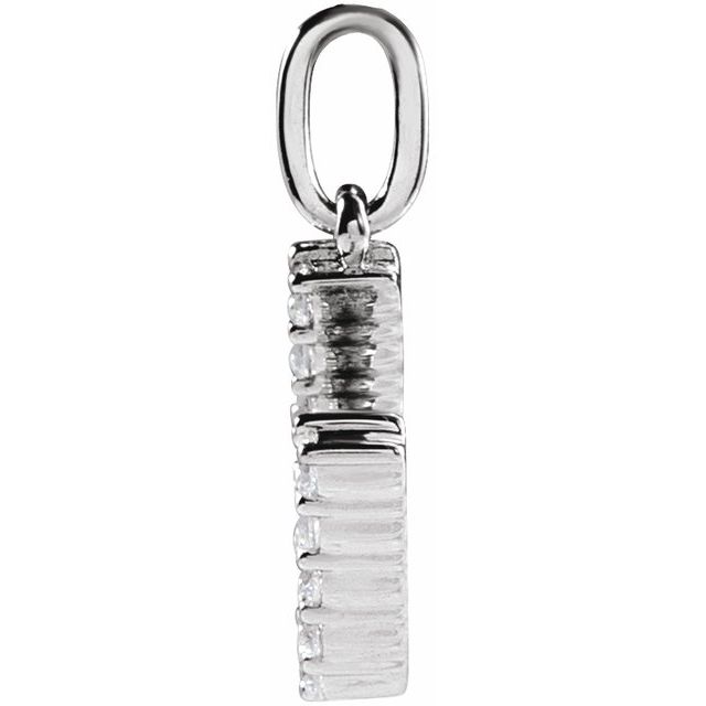 14K White 1/5 CTW Lab-Grown Diamond Initial U Pendant