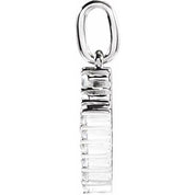 14K White 1/5 CTW Lab-Grown Diamond Initial V Pendant