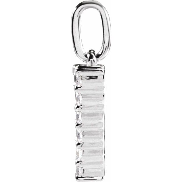 14K White 1/3 CTW Lab-Grown Diamond Initial W Pendant