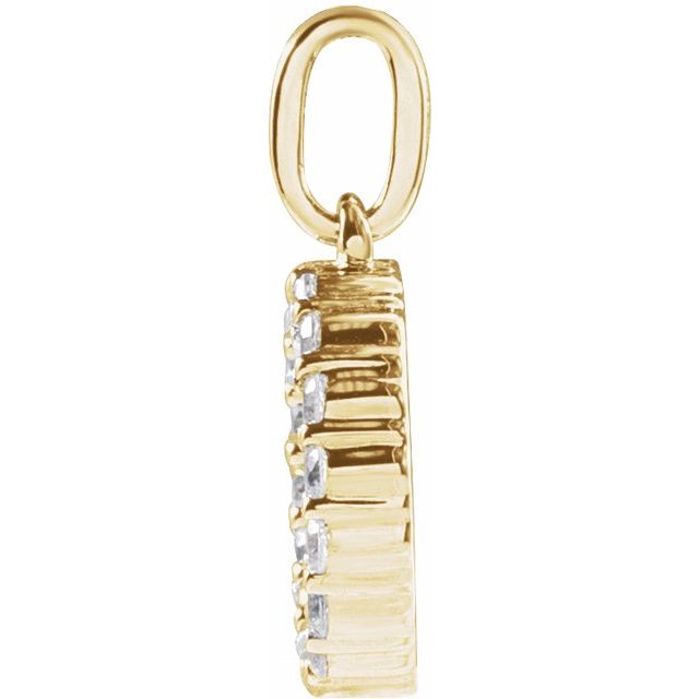 14K Yellow 1/4 CTW Lab-Grown Diamond Initial O Pendant