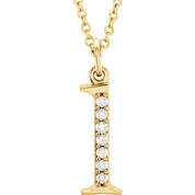 14K Yellow .03 CTW Natural Diamond Lowercase Initial L 16" Necklace