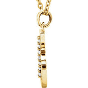 14K Yellow .03 CTW Natural Diamond Lowercase Initial B 16" Necklace