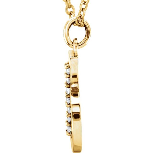 14K Yellow .03 CTW Natural Diamond Lowercase Initial B 16" Necklace