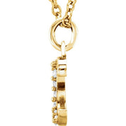 14K Yellow .03 CTW Natural Diamond Lowercase Initial C 16" Necklace