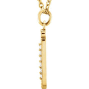 14K Yellow .025 CTW Natural Diamond Lowercase Initial J 16" Necklace