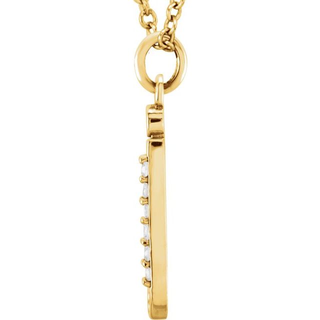 14K Yellow .025 CTW Natural Diamond Lowercase Initial J 16" Necklace