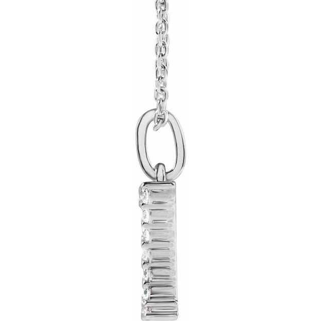 14K White 1/5 CTW Lab-Grown Diamond Initial Z 16-18" Necklace