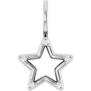 Platinum .03 CTW Natural Diamond Star Charm/Pendant