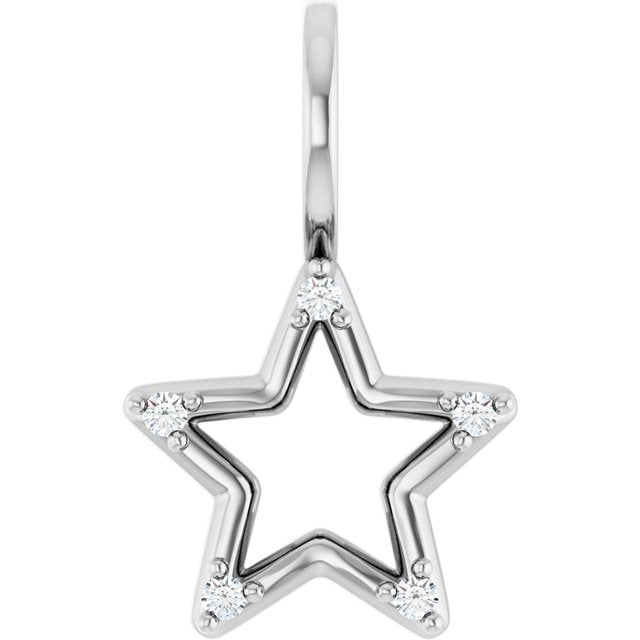 Platinum .03 CTW Natural Diamond Star Charm/Pendant