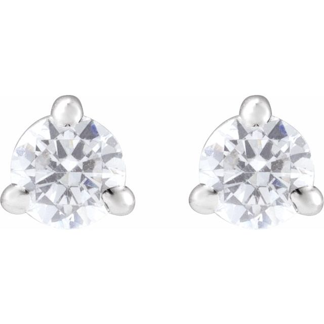 14K White 1/5 Lab-Grown Diamond Cocktail-Style Stud Earrings