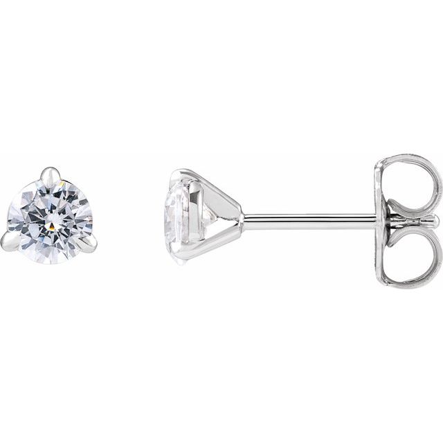 14K White 1/2 Lab-Grown Diamond Cocktail-Style Stud Earrings