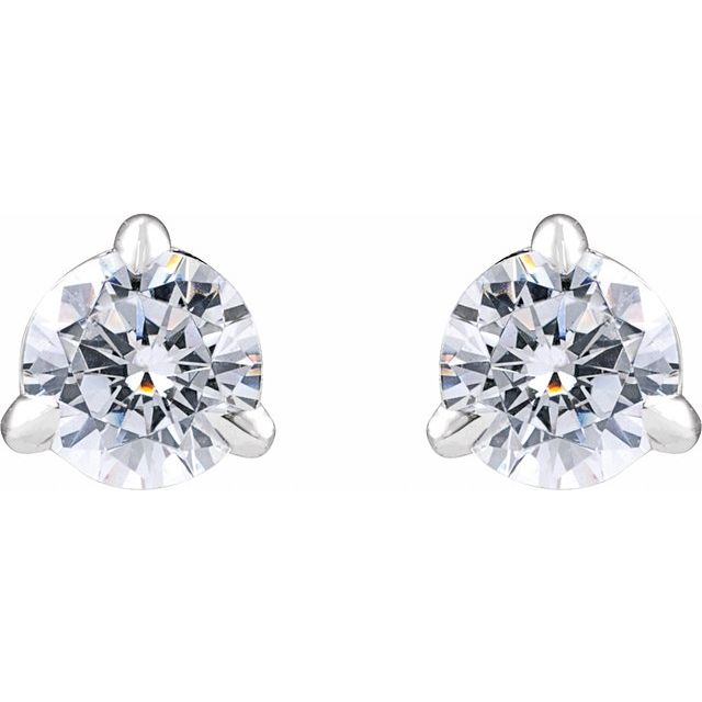 14K White 1/2 Lab-Grown Diamond Cocktail-Style Stud Earrings
