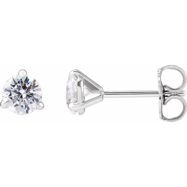 14K White 3/4 Lab-Grown Diamond Cocktail-Style Stud Earrings