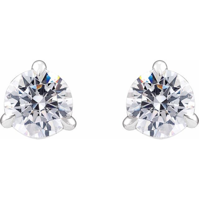 14K White 3/4 Lab-Grown Diamond Cocktail-Style Stud Earrings