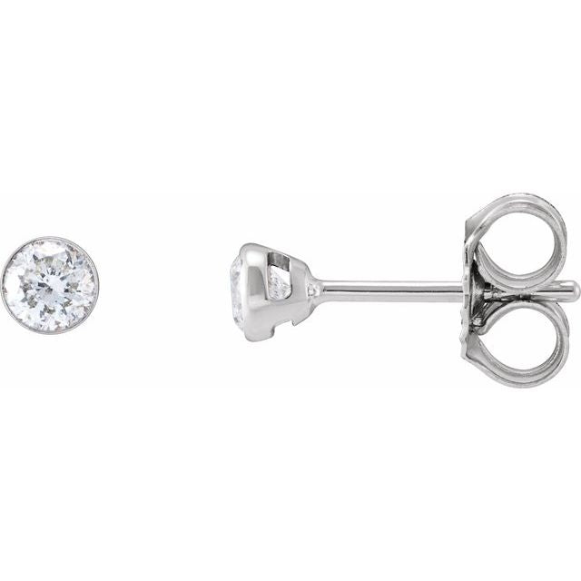 14K White 1/4 CTW Natural Diamond Ultra-Lightweight Stud Earrings