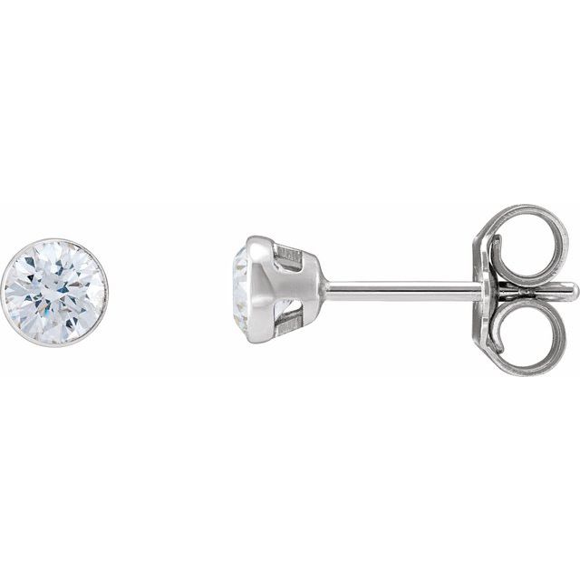 14K White 1/2 CTW Natural Diamond Ultra-Lightweight Stud Earrings