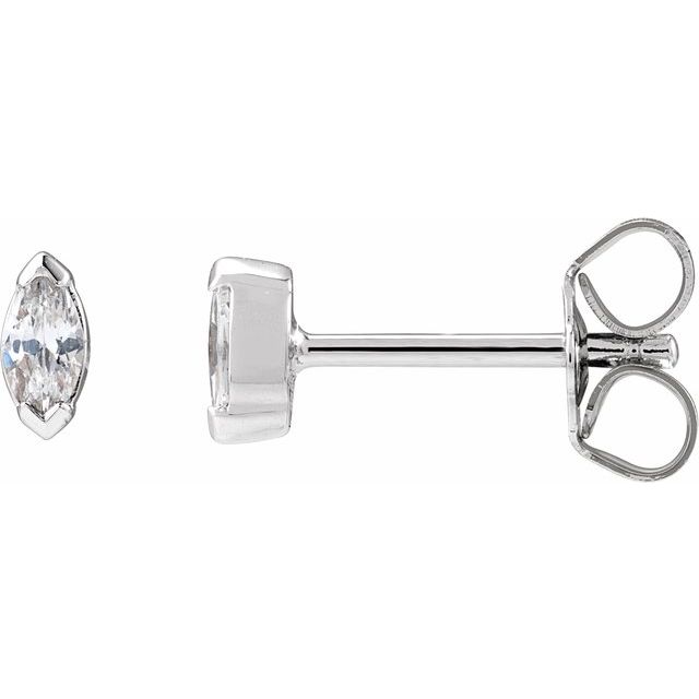 14K White 1/6 CTW Lab-Grown Diamond Stud Earrings