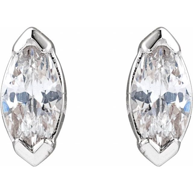 14K White 1/6 CTW Lab-Grown Diamond Stud Earrings