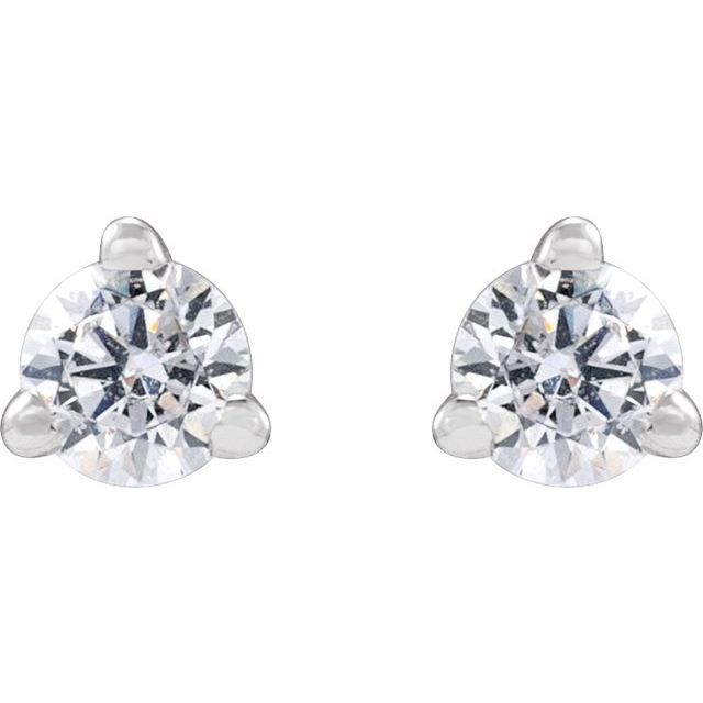 14K White 1/6 CTW Lab-Grown Diamond Stud Earrings