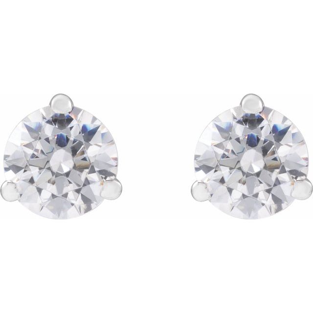 14K White 3/4 CTW Lab-Grown Diamond Stud Earrings