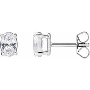 14K White 1 CTW Lab-Grown Diamond Stud Earrings