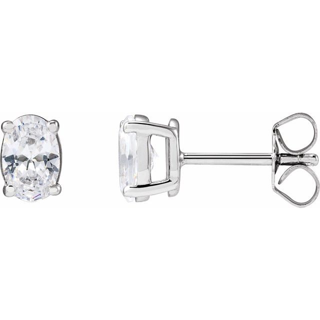 14K White 1 CTW Lab-Grown Diamond Stud Earrings