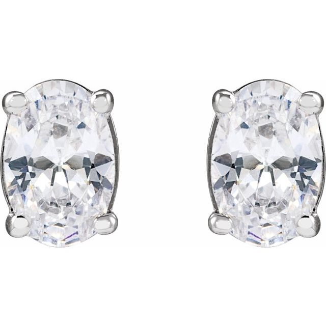 14K White 1 CTW Lab-Grown Diamond Stud Earrings