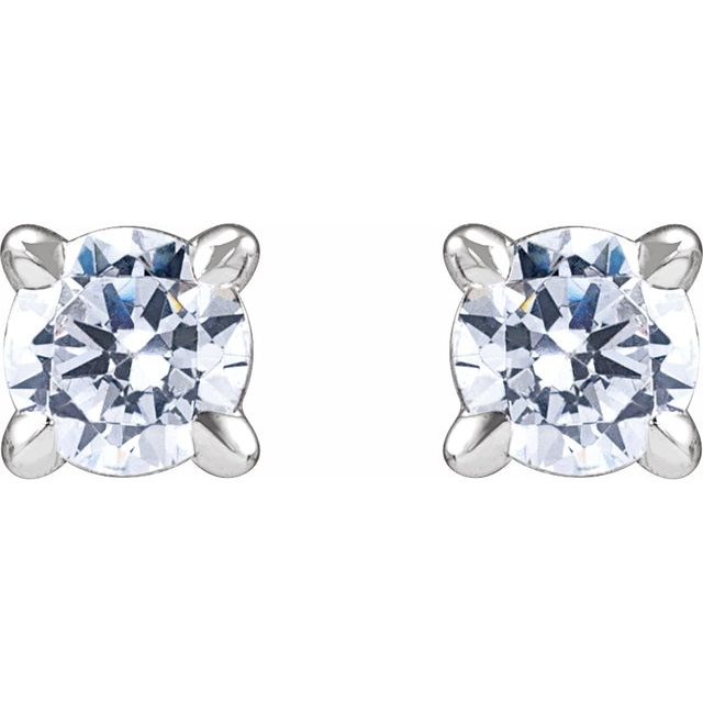 14K White 1/5 CTW Lab-Grown Diamond Cocktail-Style Stud Earrings