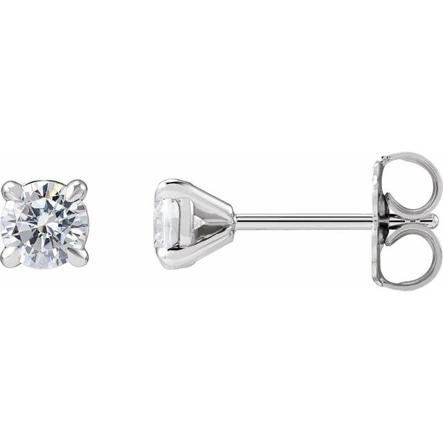 14K White 1/2 CTW Lab-Grown Diamond Cocktail-Style Stud Earrings