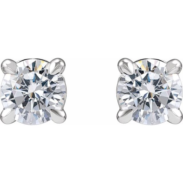14K White 1/2 CTW Lab-Grown Diamond Cocktail-Style Stud Earrings
