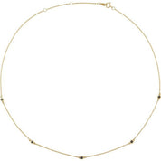 14K Yellow 1/4 CTW Natural Black Diamond 5-Station 16-18" Necklace