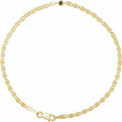 14K Yellow .06 CT Natural Black Diamond Bezel-Set Link 7 1/2" Bracelet