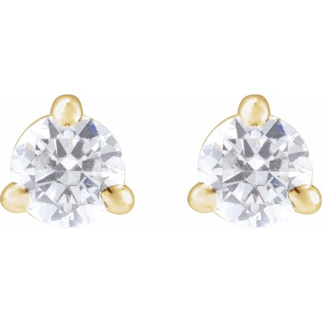 14K Yellow 1/5 Lab-Grown Diamond Cocktail-Style Stud Earrings