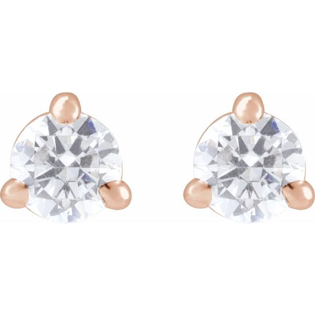 14K Rose 1/4 Lab-Grown Diamond Cocktail-Style Stud Earrings