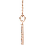 14K Rose .07 CTW Natural Diamond Bar 16-18" Necklace