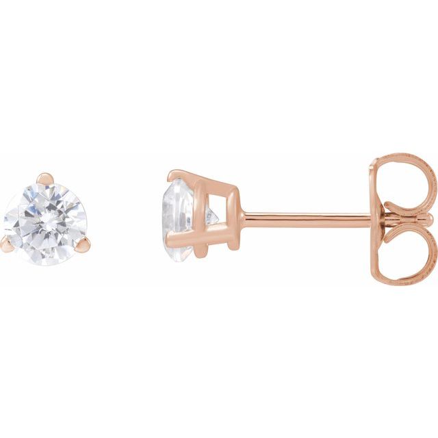 14K Rose 1/2 CTW Lab-Grown Diamond Stud Earrings