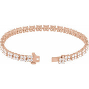 14K Rose 5 1/3 CTW Lab-Grown Diamond Line 7 1/4" Bracelet