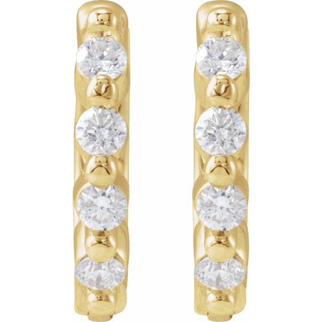 14K Yellow 1/6 CTW Natural Diamond 14.8 mm Hoop Earrings