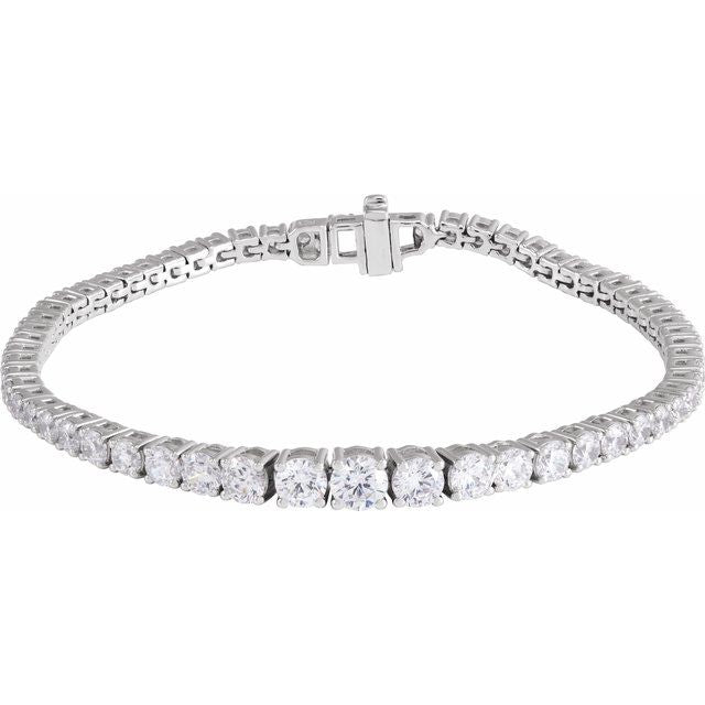 14K White 6 CTW Lab-Grown Diamond Line 7" Bracelet